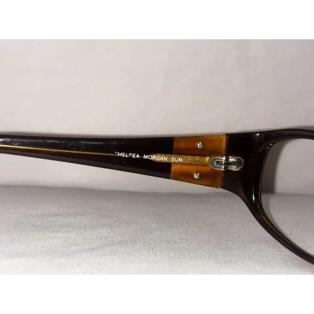 Chelsea Morgan CMS0005 BR Sunglasses Brown Square‎ Full Rim Frames 55-16-130